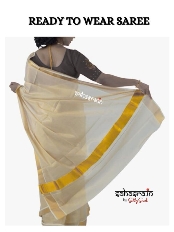 Ready to wear Kerala Saree -RW12 - Image 2