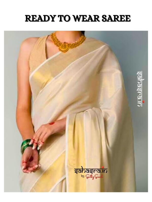 Ready to wear Kerala Saree -RW12 - Image 5