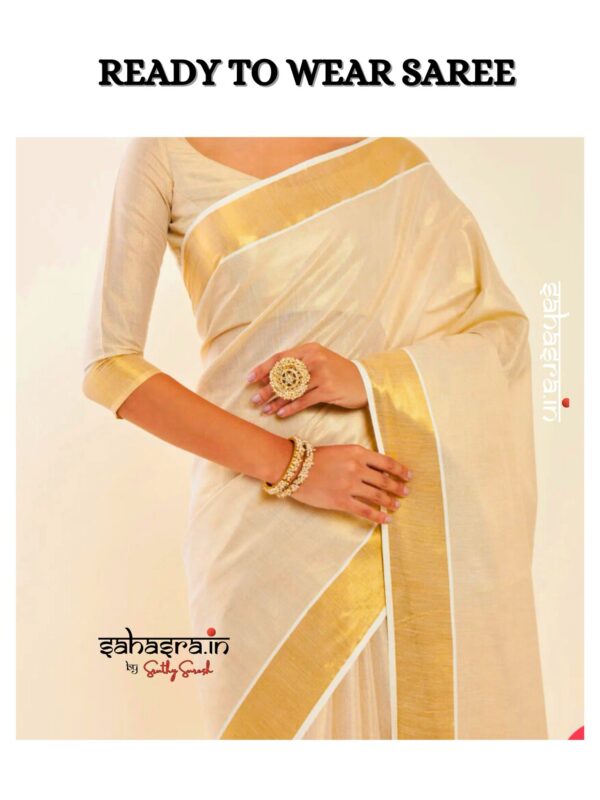 Ready to wear Kerala Saree -RW12 - Image 4