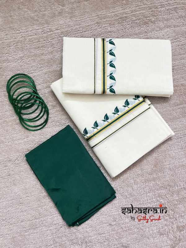 Kerala Set Mundu (Mundum Neriyathum)-KSM03 - Image 6