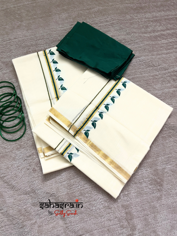 Kerala Set Mundu (Mundum Neriyathum)-KSM03 - Image 2