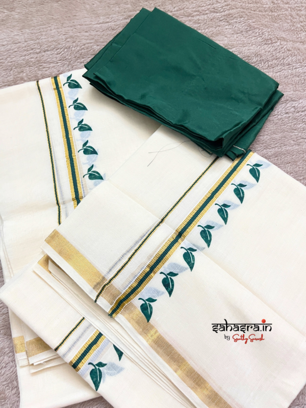 Kerala Set Mundu (Mundum Neriyathum)-KSM03 - Image 4
