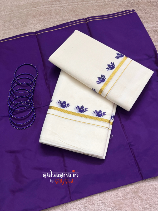 Kerala Set Mundu (Mundum Neriyathum)-KSM01 - Image 3