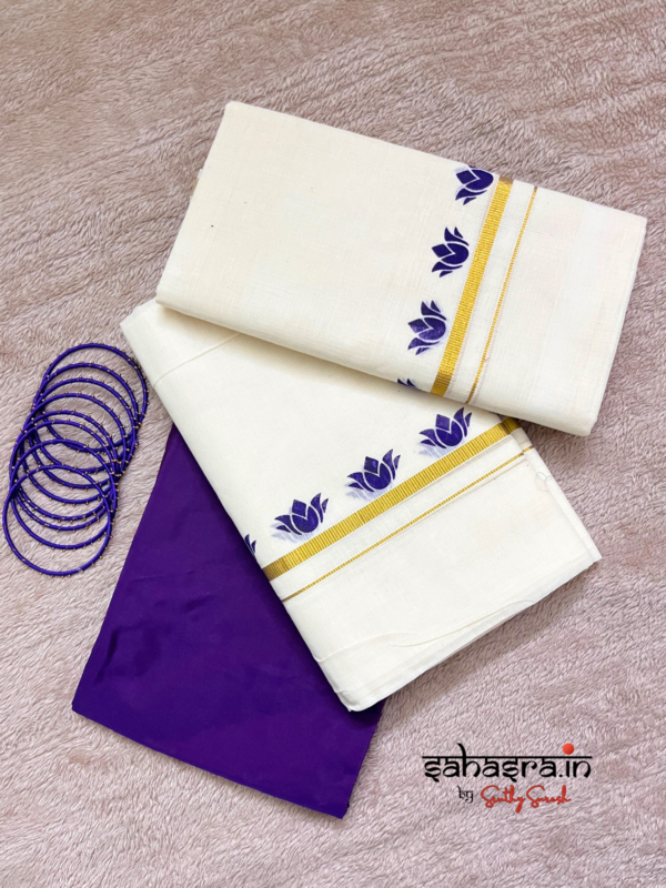Kerala Set Mundu (Mundum Neriyathum)-KSM01 - Image 4
