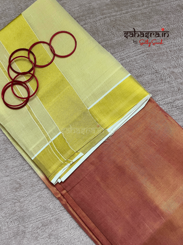 Maroon Tie-Dye Tissue Cotton Saree-(KTS11M) - Image 3