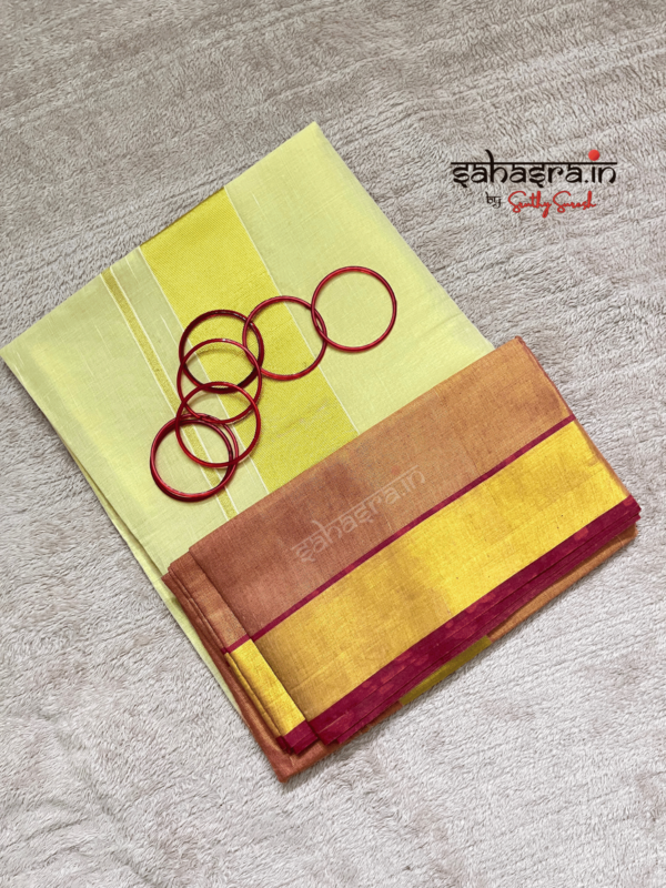 Maroon Tie-Dye Tissue Cotton Saree-(KTS11M) - Image 4