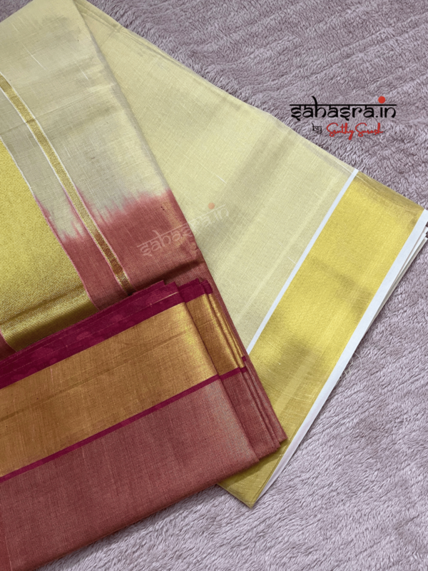 Maroon Tie-Dye Tissue Cotton Saree-(KTS11M)