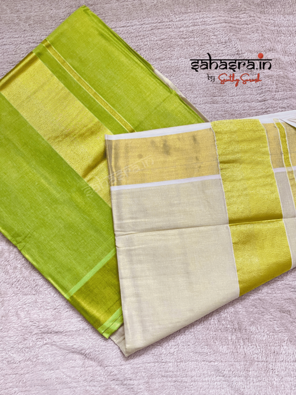 Green Tie-Dye Tissue Cotton Saree-(KTS11)