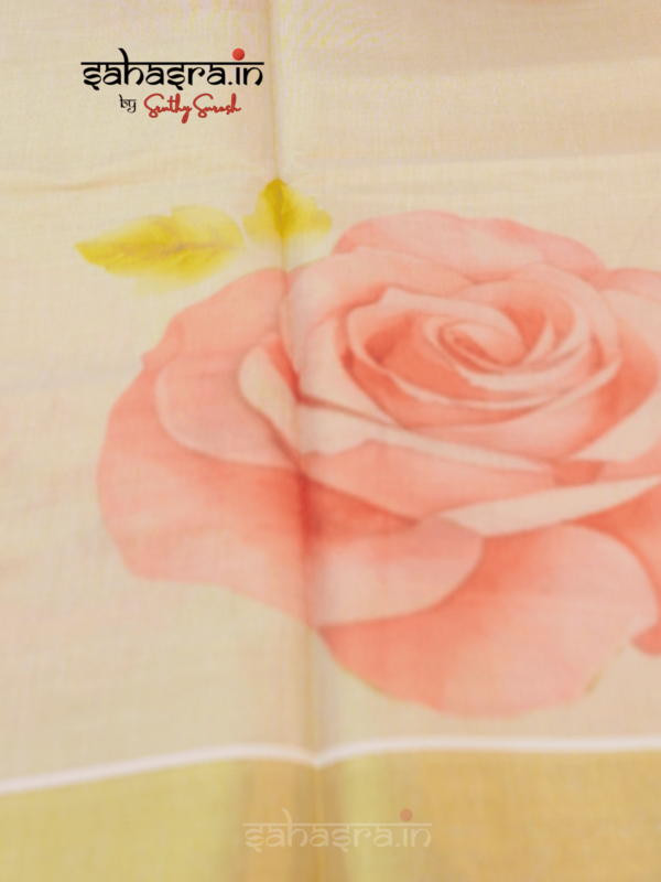 Kerala Floral -Tissue Cotton Kerala Saree (KS13 - Image 2