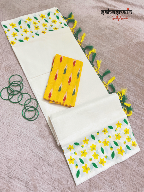 KANIKONNA -Kerala Cotton Saree (KS10) vishu special - Image 2