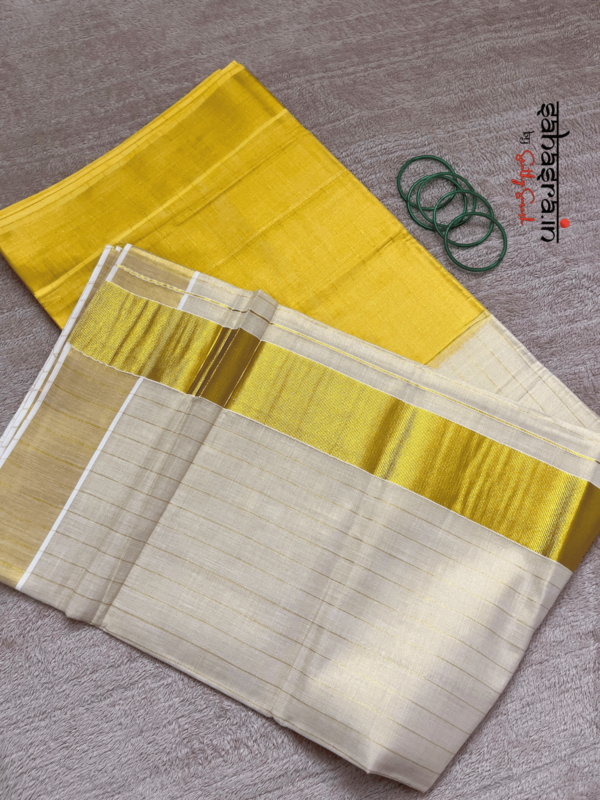 Yellow Tie-Dye Tissue Cotton Saree-(KTS11Y)