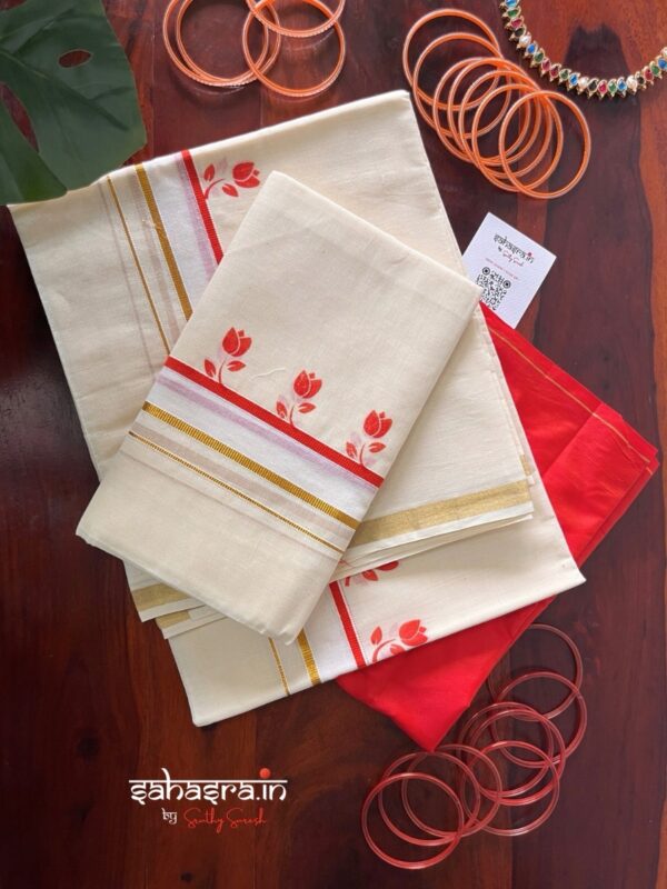 Kerala Set Mundu (Mundum Neriyathum)-KSM02