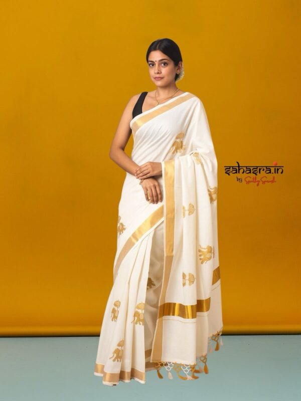 Gaja Kerala Kasavu Saree - (KS31)