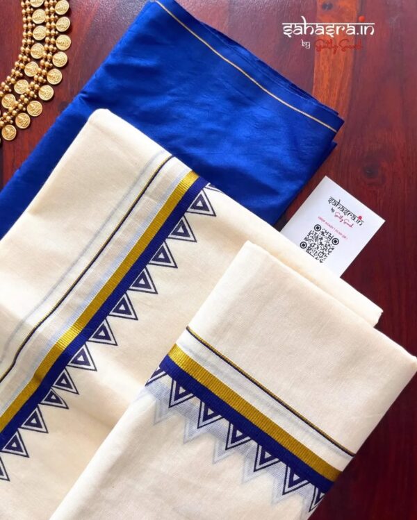 Kerala Set Mundu With temple Border (Mundum Neriyathum)-SM31