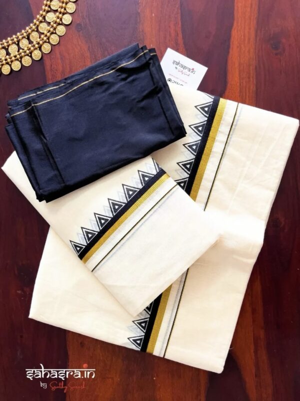 Kerala Set Mundu With temple Border (Mundum Neriyathum)-SM32