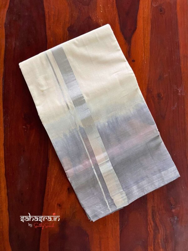 Tie & Dye Kasavu Double Mund/ Kerala Dhoti -(TDM35A)