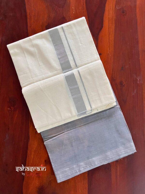 Tie & Dye Kasavu Double Mund/ Kerala Dhoti -(TDM35A) - Image 3