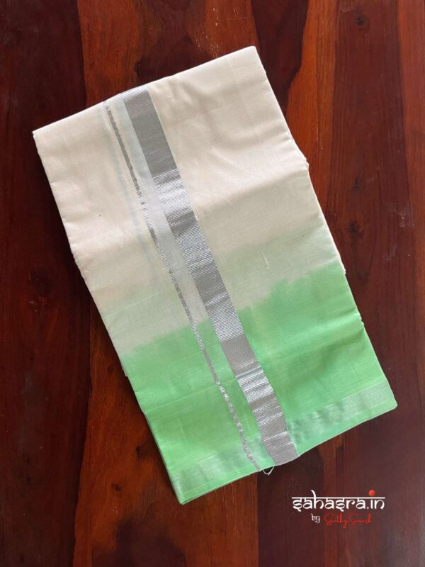 Tie & Dye Kasavu Double Mund/ Kerala Dhoti -(TDM33A)