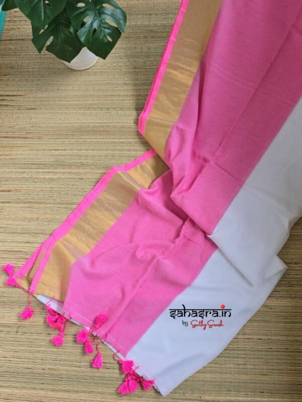 Charu : Mul Cotton Saree - (CHARU10A) - Image 4