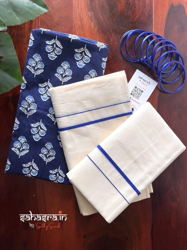 Puliyilakkara Set Mundu (Mundum Neriyathum)-NS01B - Image 3