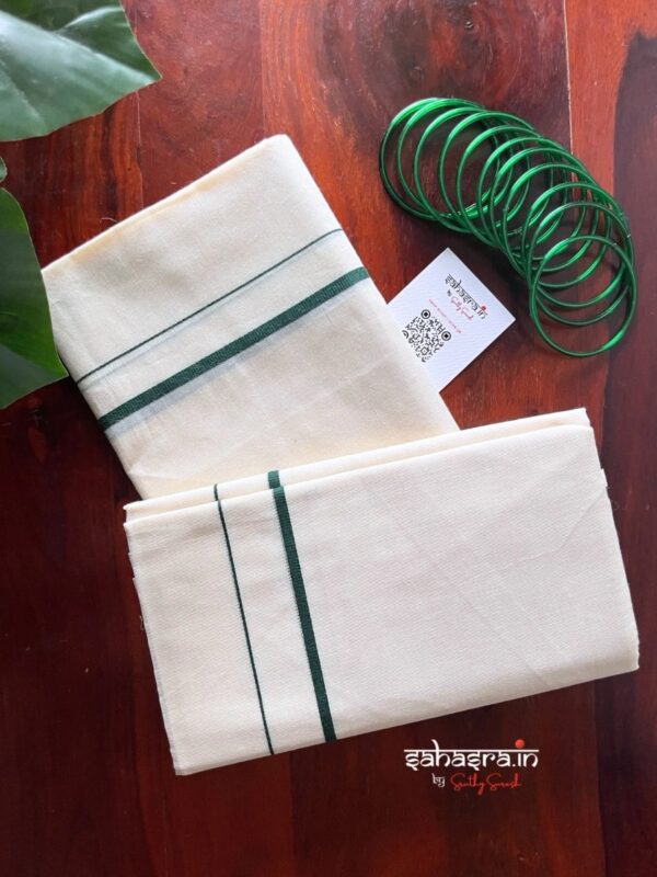Puliyilakkara Set Mundu (Mundum Neriyathum)-MS01 - Image 2