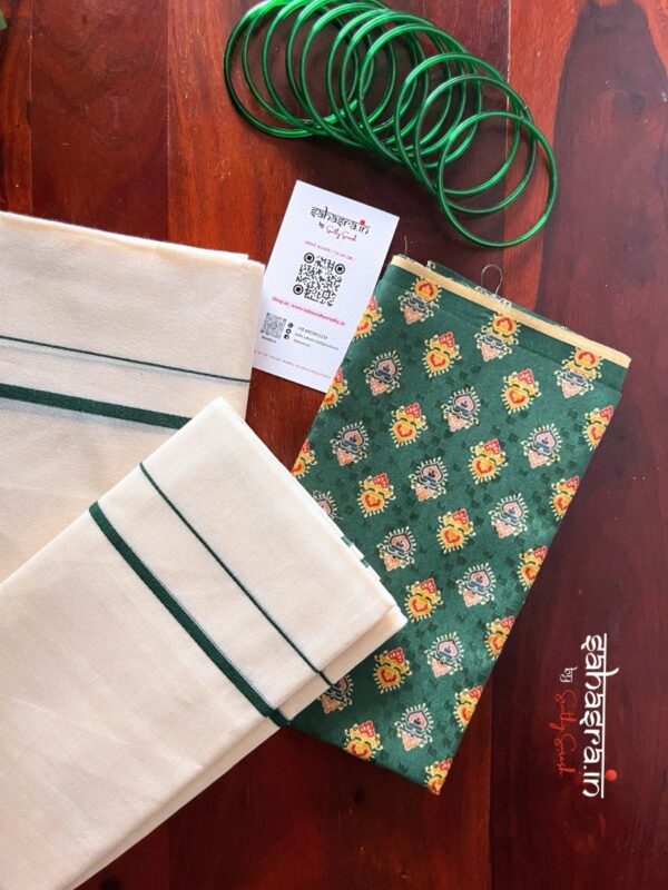 Puliyilakkara Set Mundu (Mundum Neriyathum)-NS01 - Image 3