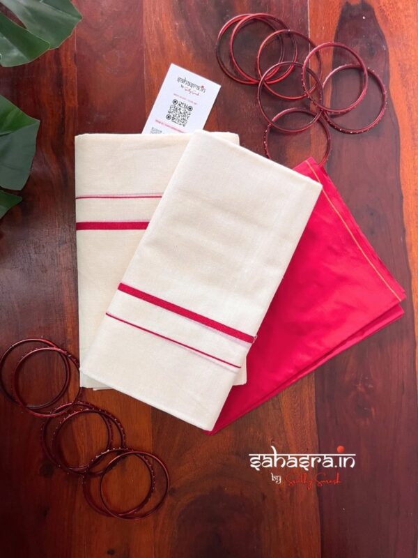 Puliyilakkara Set Mundu (Mundum Neriyathum)-NS03B
