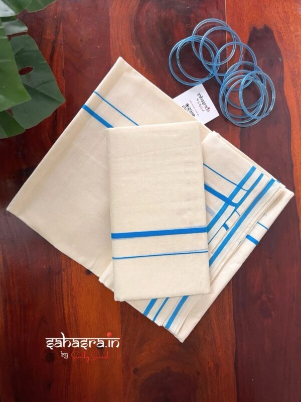 Puliyilakkara Set Mundu (Mundum Neriyathum)-NS02A - Image 2