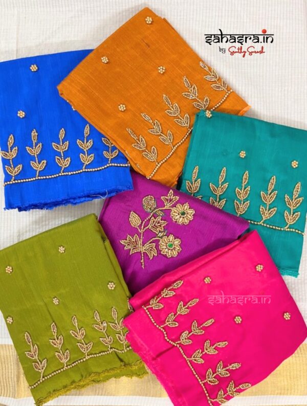 Aari Work Blouse Piece unstitched -BP12