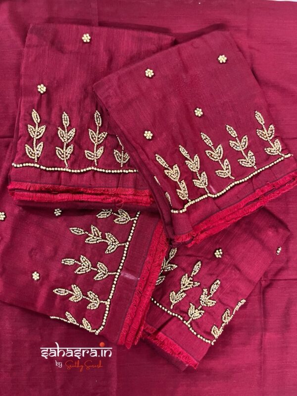 Aari Work Blouse Piece unstitched -BP12 - Image 6