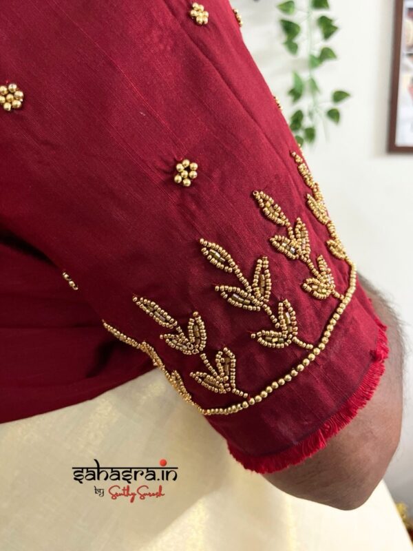 Aari Work Blouse Piece unstitched -BP12 - Image 2
