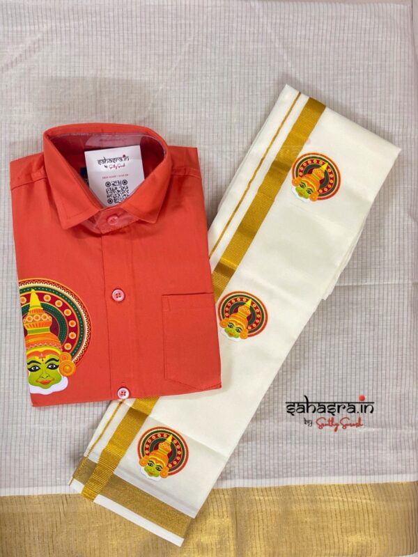 kid's Shirt & Dhoti Combo (Age 5 to 6) : (bkid12) - Image 2