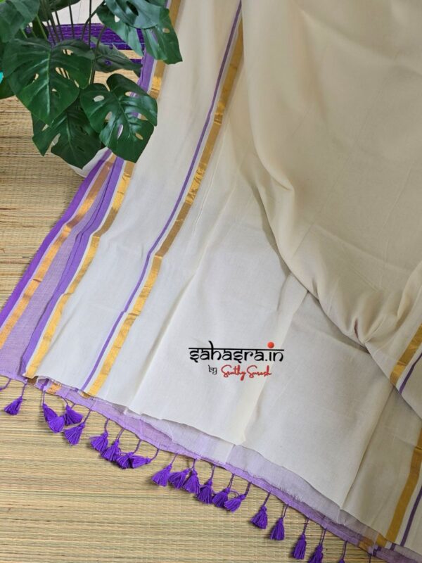 Charu : Mul Cotton Saree 'Lavender' - (CHARU12)