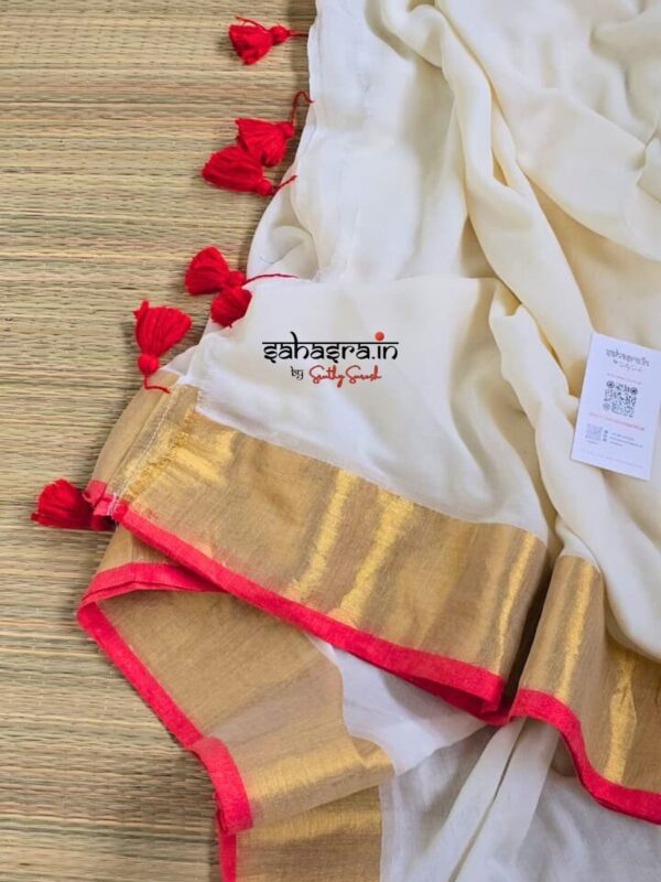 Gulmohar : Mul Cotton Saree - (Mul10) - Image 4