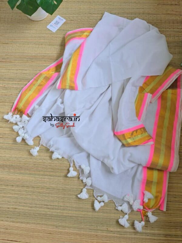 Mandharam : Mul Cotton Saree - (Mul15) - Image 7