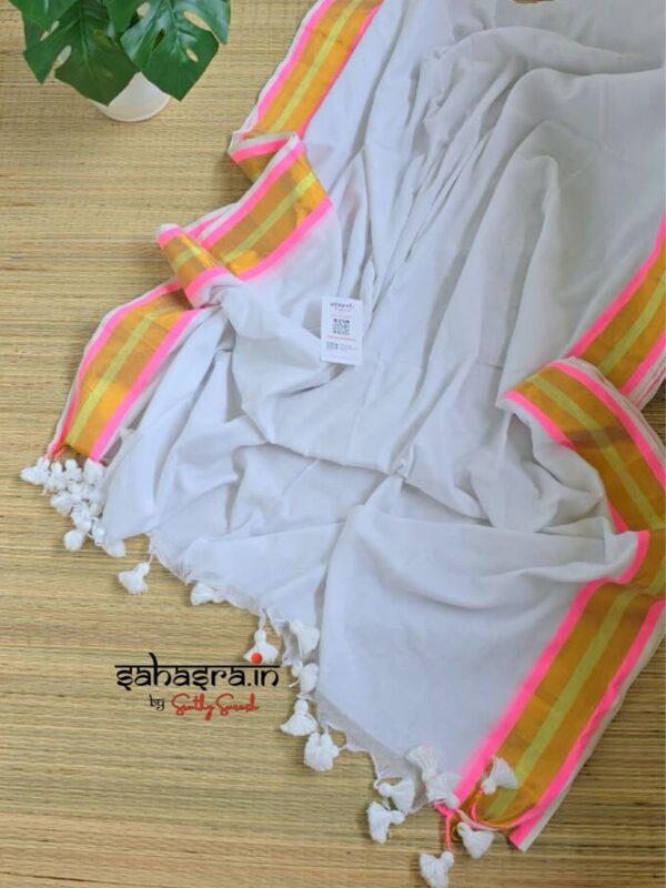Mandharam : Mul Cotton Saree - (Mul15) - Image 4