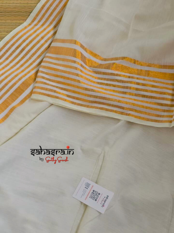 Mandharam : Mul Cotton Saree - (Mul13) - Image 5