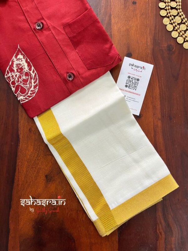 Kids Combo -Shirt & Velcro Dhoti Combo (kid06) - Image 6