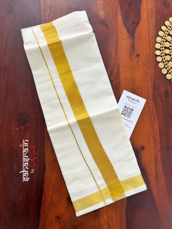 Kids Kasavu Velcro Dhoti -Age 0 to 6 (kids01) - Image 3