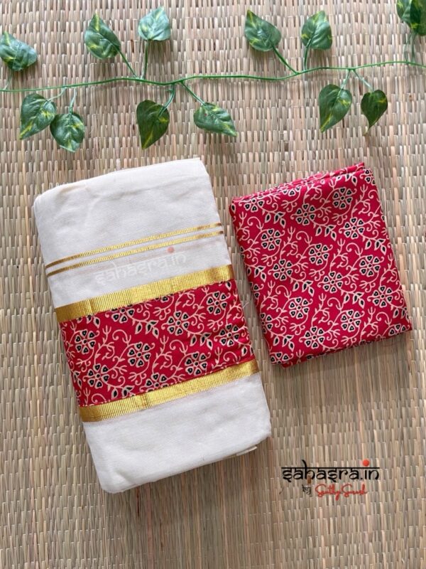 Cotton Set Mund with Blouse Piece-CSM04 - Image 7