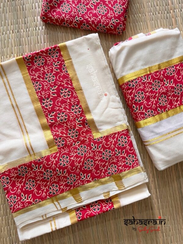 Cotton Set Mund with Blouse Piece-CSM04 - Image 3