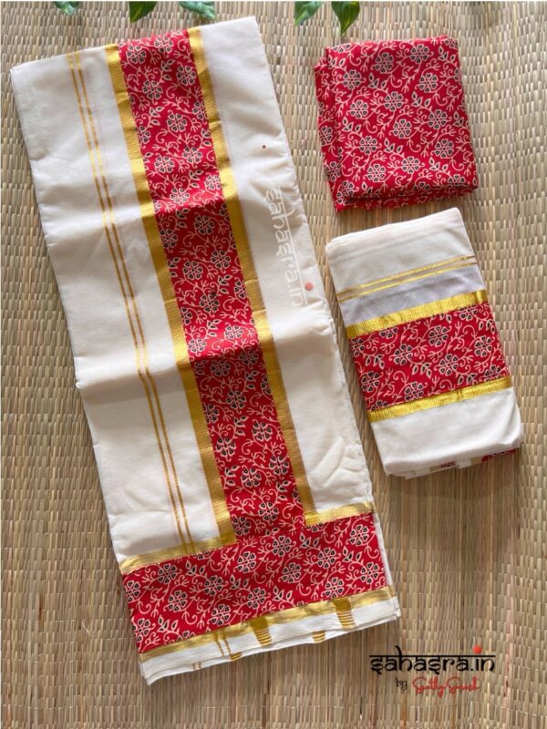 Cotton Set Mund with Blouse Piece-CSM04