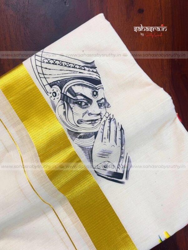 Kathakali Print Kerala Dhoti for men-(DTK20) - Image 6