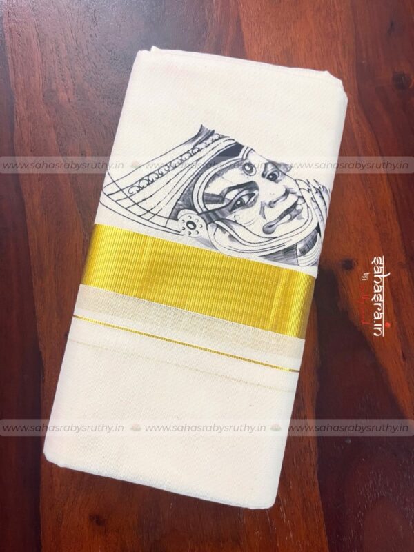Kathakali Print Kerala Dhoti for men-(DTK20) - Image 8