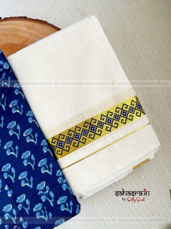 Kerala Kasavu Dhoti/Mundu for Men-DTK21 - Image 2