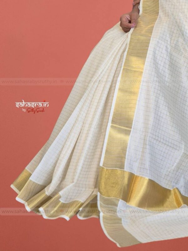 Checks : Ready to wear Kerala Saree-(RTW11) - Image 2