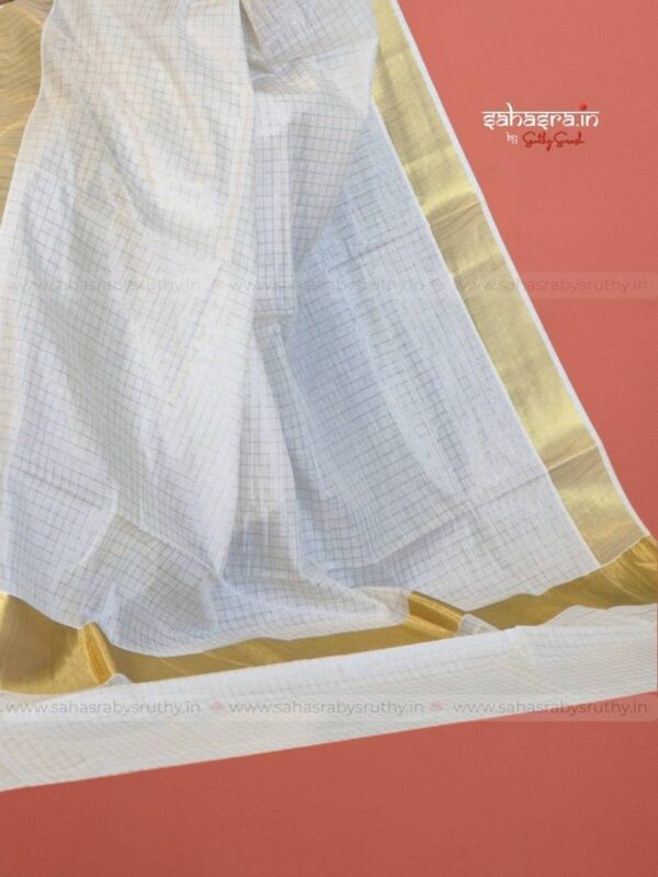 Checks : Ready to wear Kerala Saree-(RTW11) - Image 3