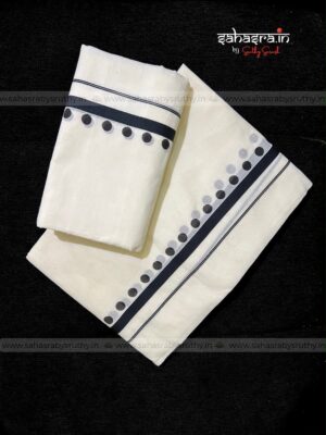 B003SM -Polka Dots Kerala Set Mundu